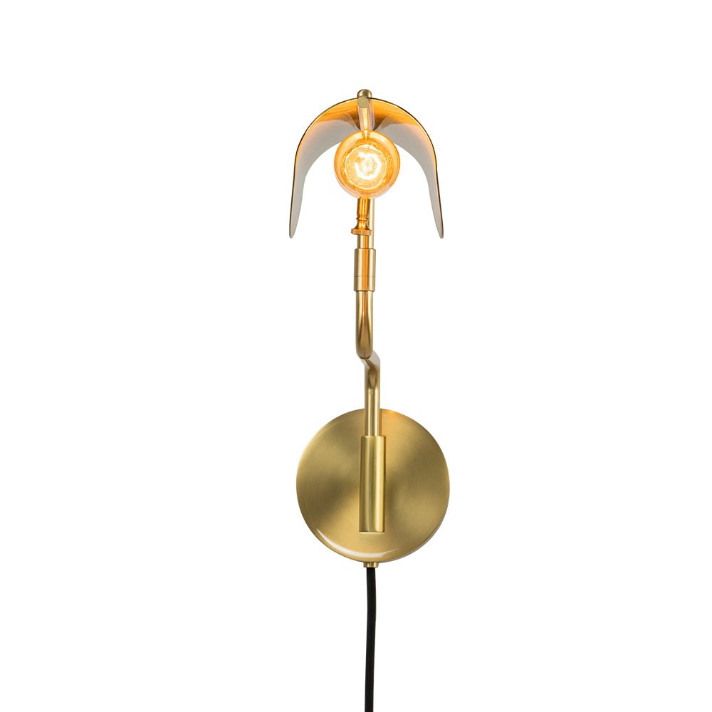 Aged Brass 1-Light Swing Arm Plug In Wall Sconce-Artelux Atelier