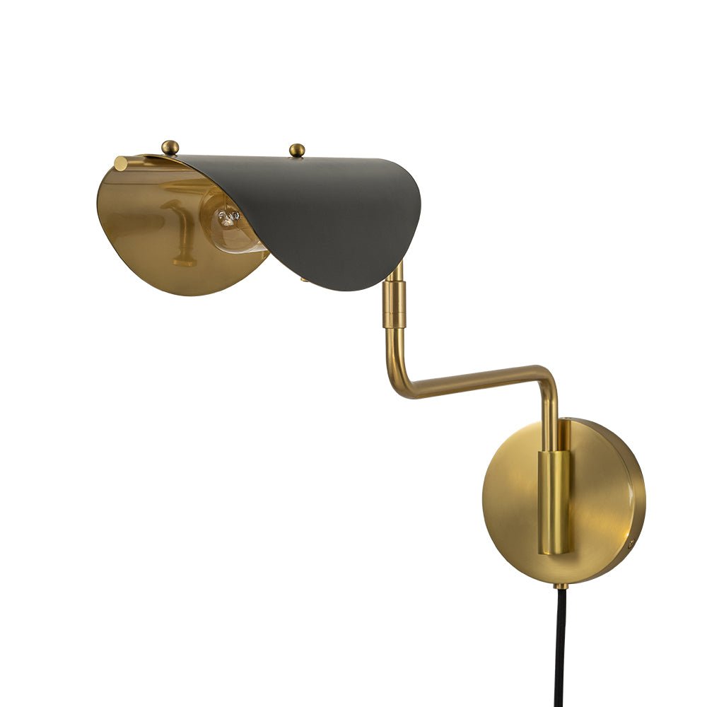Aged Brass 1-Light Swing Arm Plug In Wall Sconce-Artelux Atelier