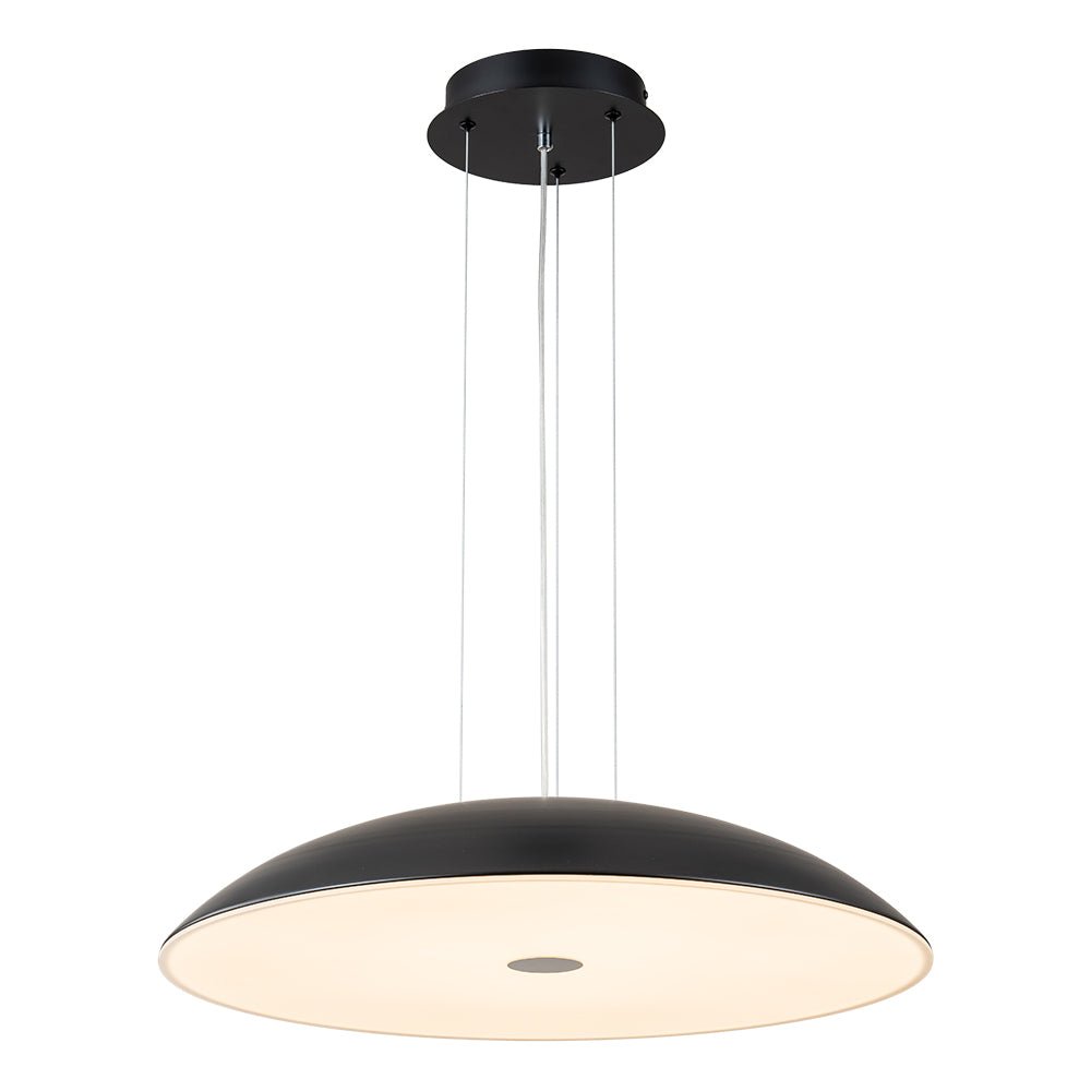 LightFixturesUSA-Minimalist Wide Flat Dome Dimmable LED Pendant Light-Chandelier-White (Pre-Order)-