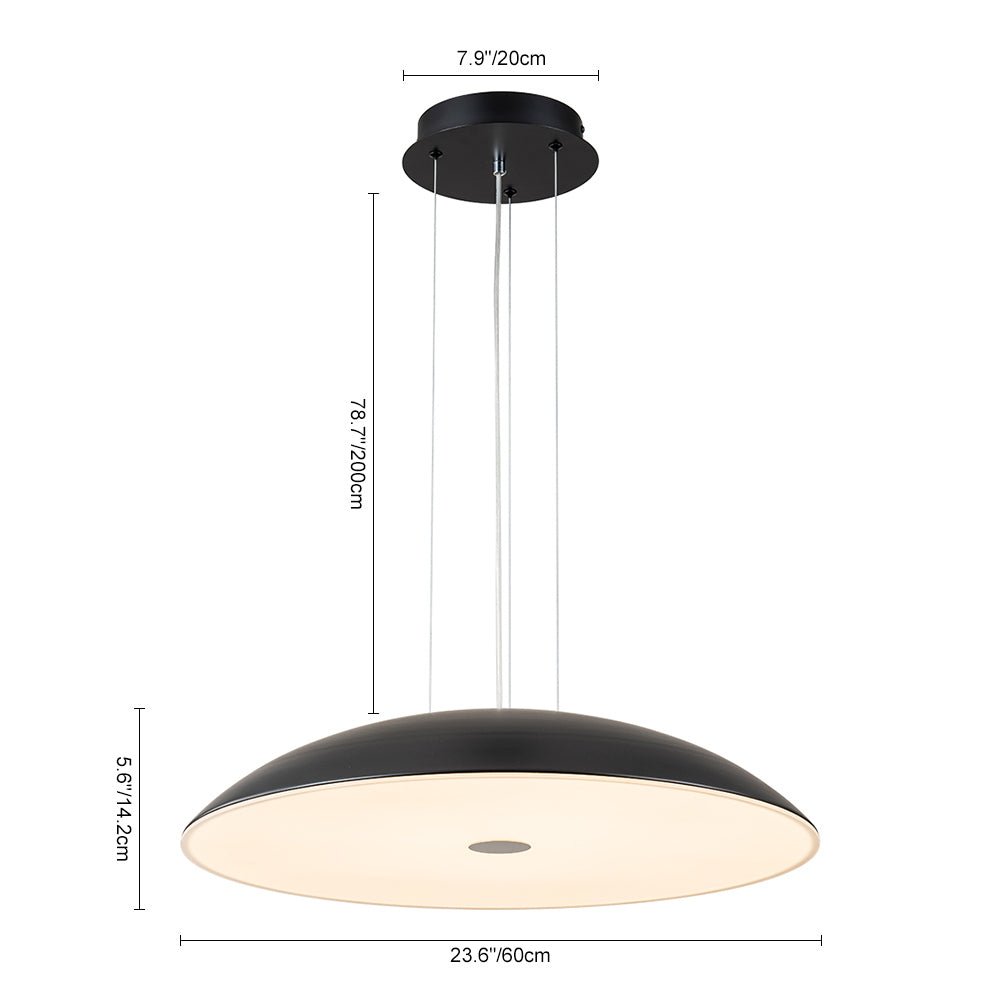 Minimalist Wide Flat Dome Dimmable LED Pendant Light-Artelux Atelier